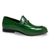 Manzoni Handmade Green Leather Loafers
