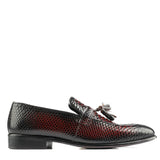 Manzoni Handmade Embossed Snake Style Leather Loafers