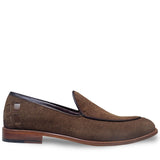 Manzoni Handmade Dark Brown Suede Leather Loafers