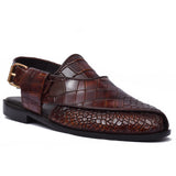 Manzoni Handmade Felice Crocodile Style Sandals