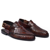 Manzoni Handmade Felice Crocodile Style Sandals