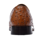 Manzoni Handmade Ostrich Pattern Leather Loafers