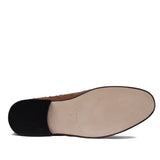 Manzoni Handmade Ostrich Pattern Leather Loafers