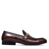 Manzoni Handmade Classic Red & Brown Leather Loafers