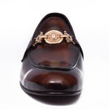 Manzoni Handmade Classic Red & Brown Leather Loafers