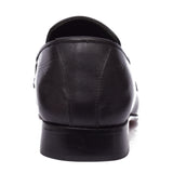 Manzoni Handmade Buckle Style Black Leather Loafers