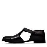 Manzoni Handmade Black Leather Apollo Style Sandals