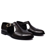 Manzoni Handmade Black Leather Apollo Style Sandals