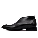 Manzoni Handmade Recco Black Leather Chukka Boots
