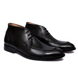 Manzoni Handmade Recco Black Leather Chukka Boots