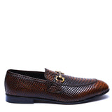 Manzoni Handmade Fish Style Two-Tone With Buckle Leather Shoes