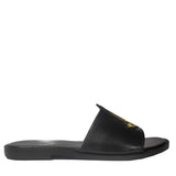 Manzoni Handmade Larino Black Leather Slipper
