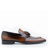 Manzoni Handmade Vinci Tussle Leather Loafers