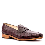 Manzoni Handmade Olbia Purple Ostrich Leather Shoes