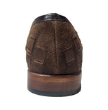 Manzoni Handmade Dark Brown Suede Leather Loafers