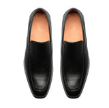 Manzoni Handmade Venetian Slip-On Black Leather Loafers