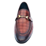 Manzoni Luxury Handmade Painted brown loafers - Manzoni