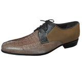 Manzoni Handmade Oxfords in crocodile embossed leather - Manzoni