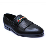 Manzoni Handmade Bazel Fashion Black Leather Loafers