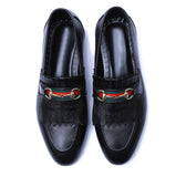 Manzoni Handmade Bazel Fashion Black Leather Loafers