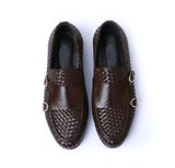Manzoni Handmade Adda Woven Leather Double Monkstraps