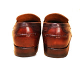 Manzoni Handmade Classic Red & Brown Leather Loafers