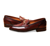 Manzoni Handmade Classic Red & Brown Leather Loafers