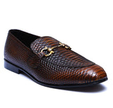 Manzoni Handmade Fish Style Two-Tone With Buckle Leather Shoes