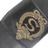 Manzoni Handmade Black Leather Slipper For Men