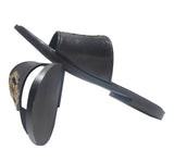 Manzoni Handmade Black Leather Slipper For Men