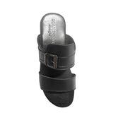 Manzoni Handmade Black Leather Sandals For Men
