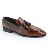 Manzoni Handmade Vinci Tussle Leather Loafers