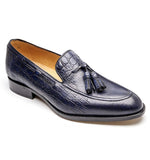 Manzoni Handmade Embossed Tassel Leather Loafers