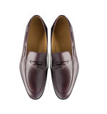 Manzoni Handmade Burgundy Leather Tassel Loafers