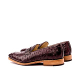 Manzoni Handmade Olbia Purple Ostrich Leather Shoes